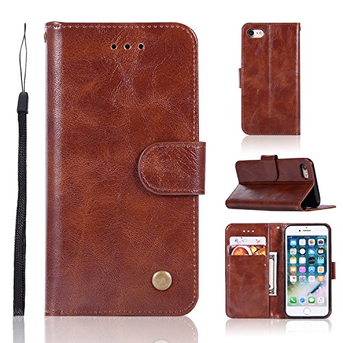 Iphone 6S Plus Case, Iphone 6 Plus Case, Dooge Retro Premium Leather Folio Flip Magnetic Protective Kickstand Wallet Case With Cash Card Slots Holder Wrist Strap For Apple Iphone 6S Plus/6 Plus #TOP25
