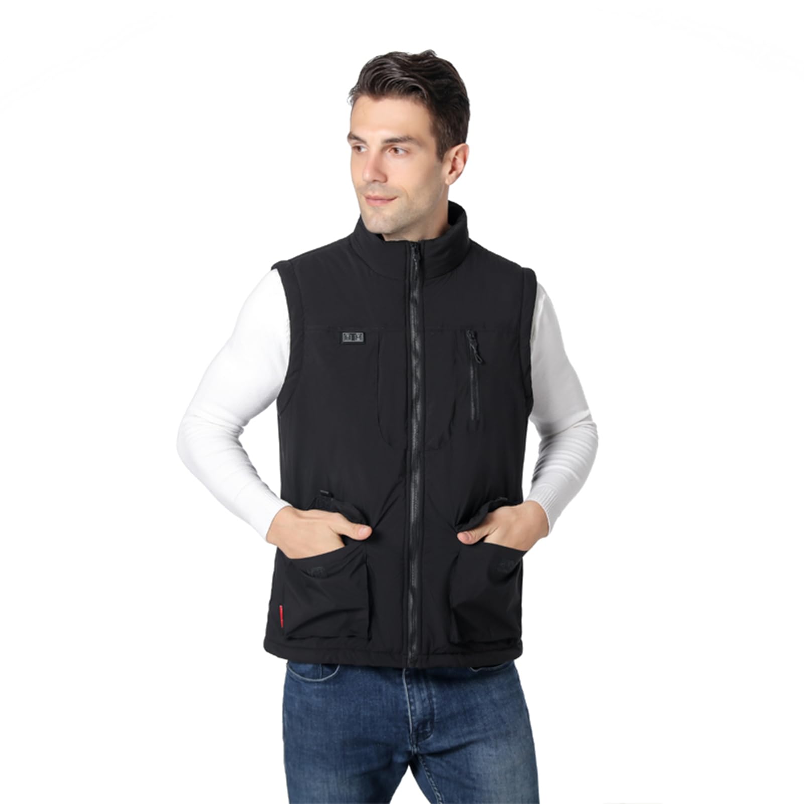 Chaleco Calefactable para Hombre, Chaqueta Cálida a Prueba de Viento de 11 Zonas, Chaleco de Invierno para Exteriores con Interfaces USB CC de Doble Cabezal, Ideal para Actividades de