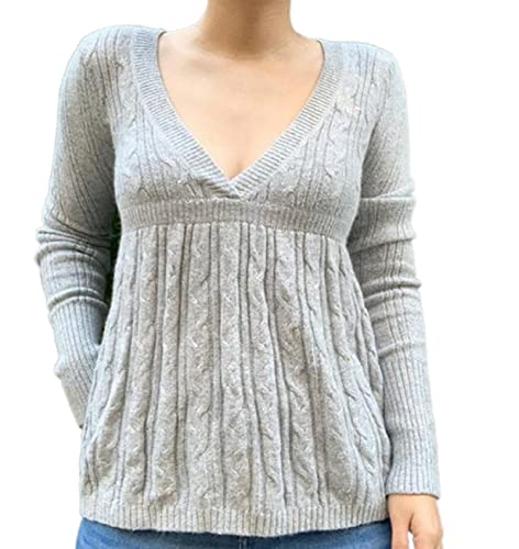 Vintage Fairycore Y2K Twist Sweaters Autumn V-Neck Fashion Grunge Knit Pullovers Aesthetic Korean Loose Casual Top #TOP27