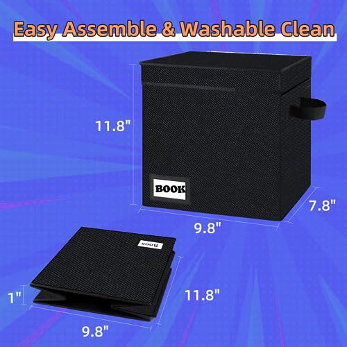 Image of 10 Pack Comic Book Storage Short Box, 11.8 inch X 9.8 inch X 7.8 inch, Holds 100-120 Collection Book, Heavy Duty Comic Collection Gift Bin Container Holder Shelf (Black)