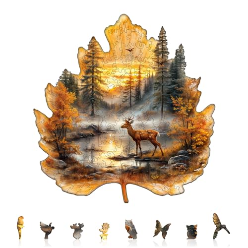 Wooden Puzzles for Adults,Golden Hoofprint Jigsaw Puzzles for Adults, Wooden Puzzle for Family Game and Birthday Gift Idea for Friends (34 * 32.7cm,235pcs)