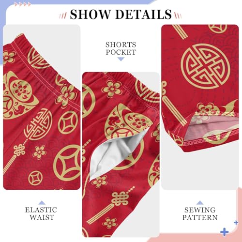 ZZXXB Chinese Knot Boys Long Pants Soft Trousers Elastic Waist Kids Lounge Bottoms with Pockets S-XL4