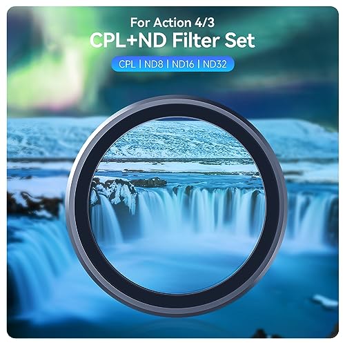 TELESIN 4-Pack CPL&ND Filter Set for DJI Osmo Action 5 Pro/4/3, Snap On CPL, ND8, ND16 - Image 2