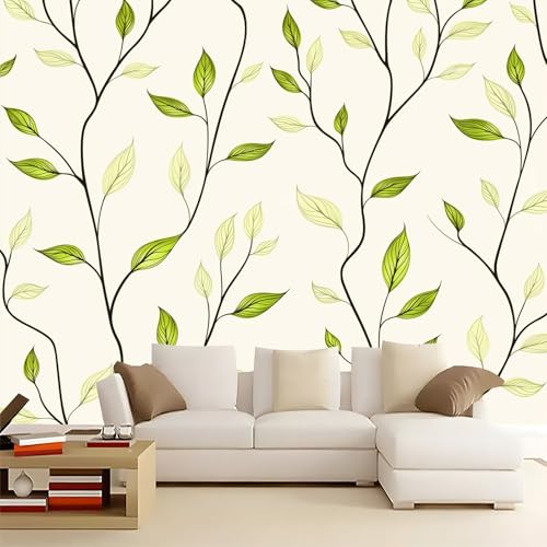 WHUOEUCO Papel Pintado Efecto 3D Plantar Hojas De Vid 250x175 cm Fotomurales Papel Tapiz Tejido No Tejido, Moderno Murales Decoración para Dormitorio Salón Habitación de Niño