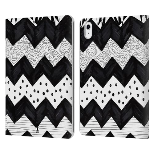 Étui portefeuille en cuir compatible avec Apple iPad Air 11 2020 2022 2024 2025 zigzag