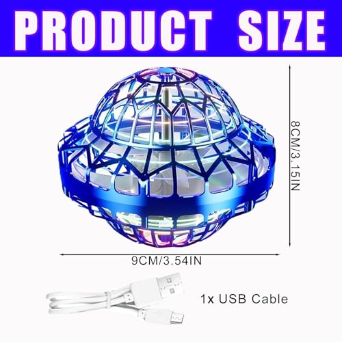 YKHSUAOU Fliegender Ball für Kinder, Flying Ball, Drohne Hover Orb Balls, Boomerang Balls UFO Fliegender Spielzeug Geschenk für Kinder Erwachsene ab 6 8 10 12 Jungen Mädchen Indoor & Outdoor Spielzeug