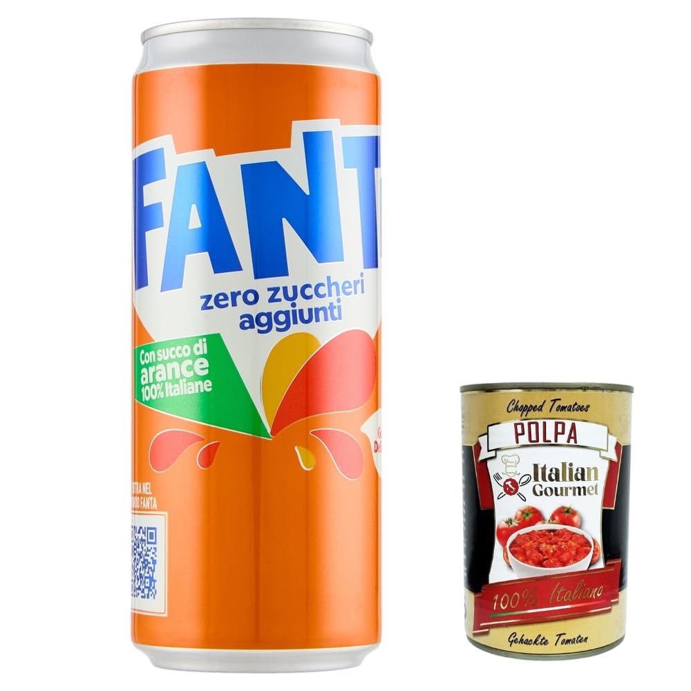 Italian Gourmet Orangenlimonade Zero Zucker 72 x 330 ml – Erfrischungsgetränk ohne Zuckerzusatz in Dosen, Orangengeschmack + Italian Gourmet Polpa