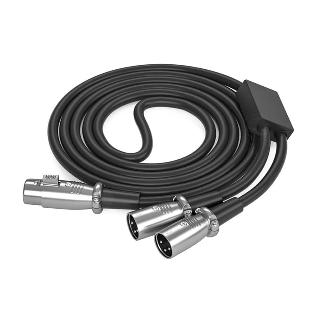 Cavo splitter professionale a Y a 3 pin, adattatore per microfoni da 2 femmina a 1 maschio
