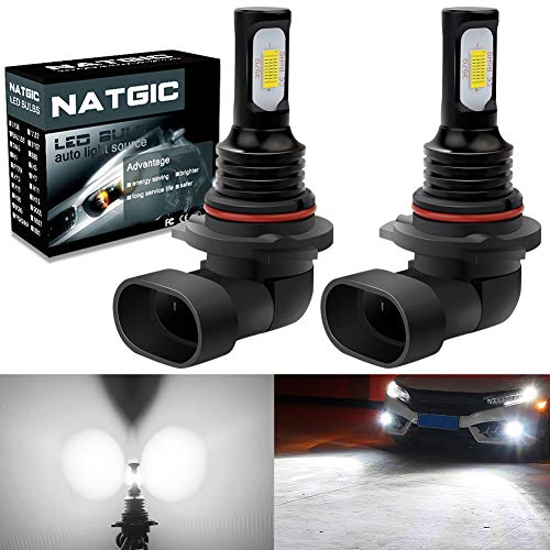 NATGIC 9006 HB4 LED Bombillas Antiniebla 75W Chips Integradas 3570 CSP 6500K Xenón Blanco y 2400LM para Bombillas Antiniebla Luz de Conducción Diurna Lámpara de Conducción DRL (Paquete de 2)