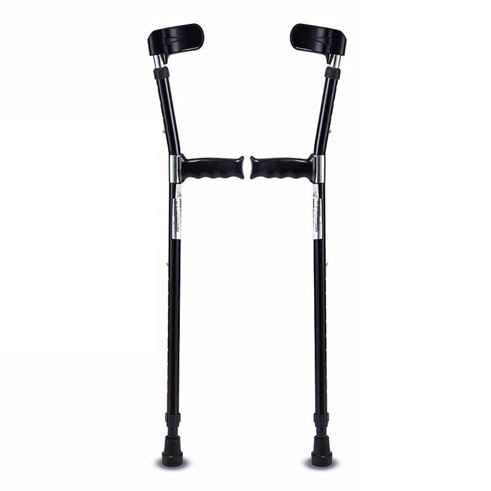EKBBBYE Crutches for Adults, Aluminum Forearm Crutches, Height Adjustable, Arm Crutches for Adults Youth with Height 135-175cm, Supports up to 100kg, Black Independence