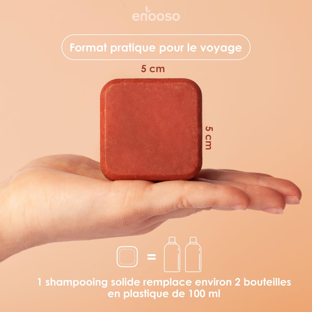Enooso, Repairing Solid Shampoo Bar for Damaged & Dry Hair with Pomegranate, Prickly Pear & Castor Oil, No SLS, Parabens - Image 3