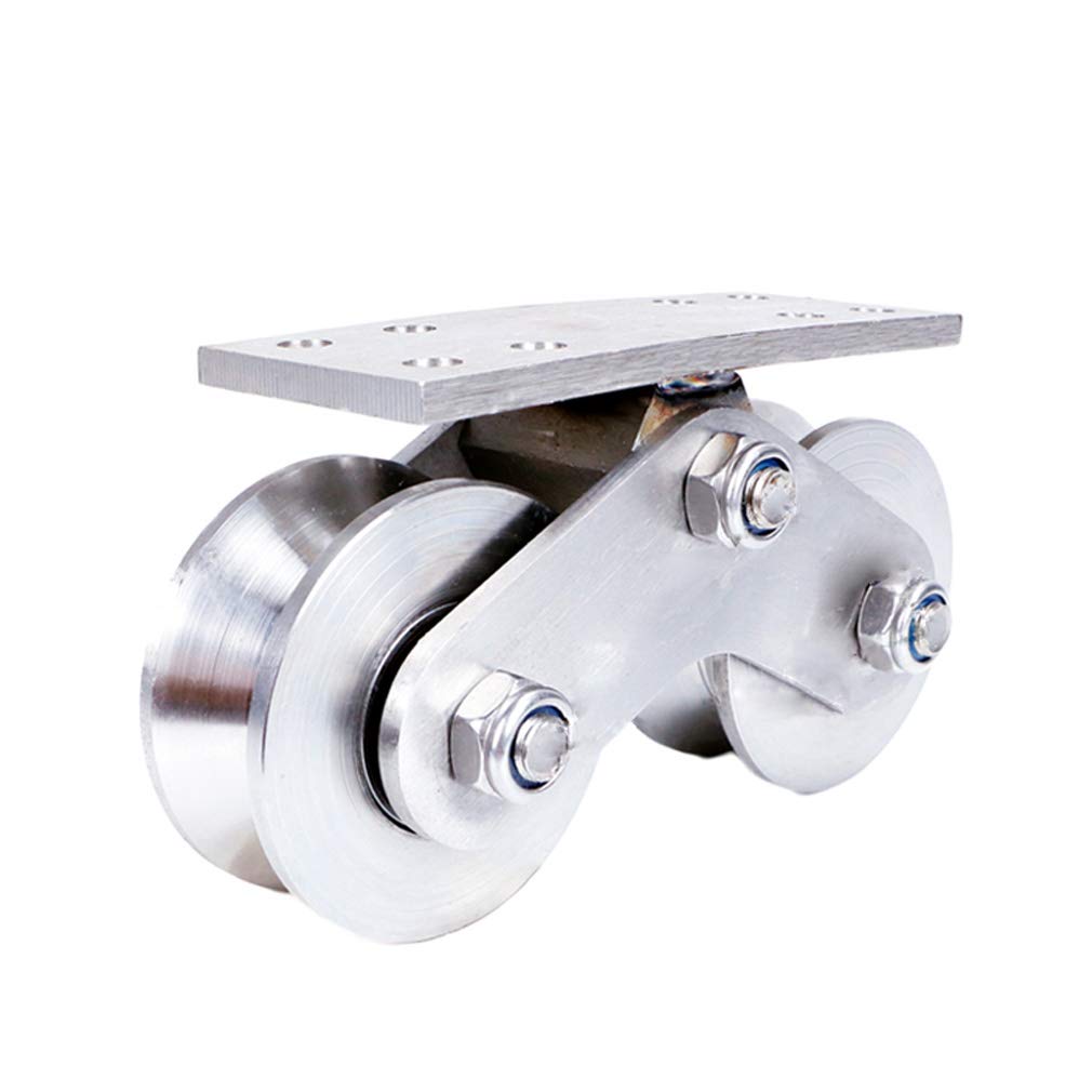 Roulettes robustes en acier inoxydable à double roue de 22 mm pour portes coulissantes