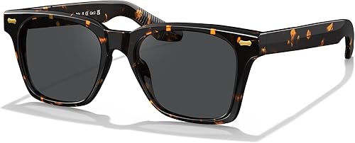 CARFIA Thick Square Polarized Sunglasses Men, Retro 90s Style Vintage UV400 Protection Sun Glass