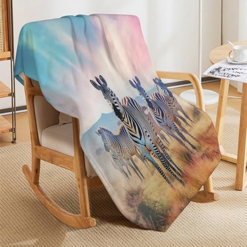 Couverture impression numérique 3D zèbre en flannel luxe - 8