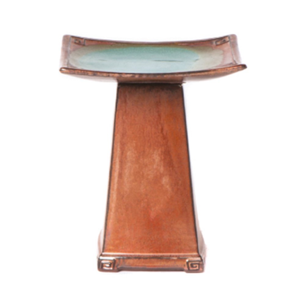 Alfresco Home Zen Ceramic Bird Bath, Regular, Copper
