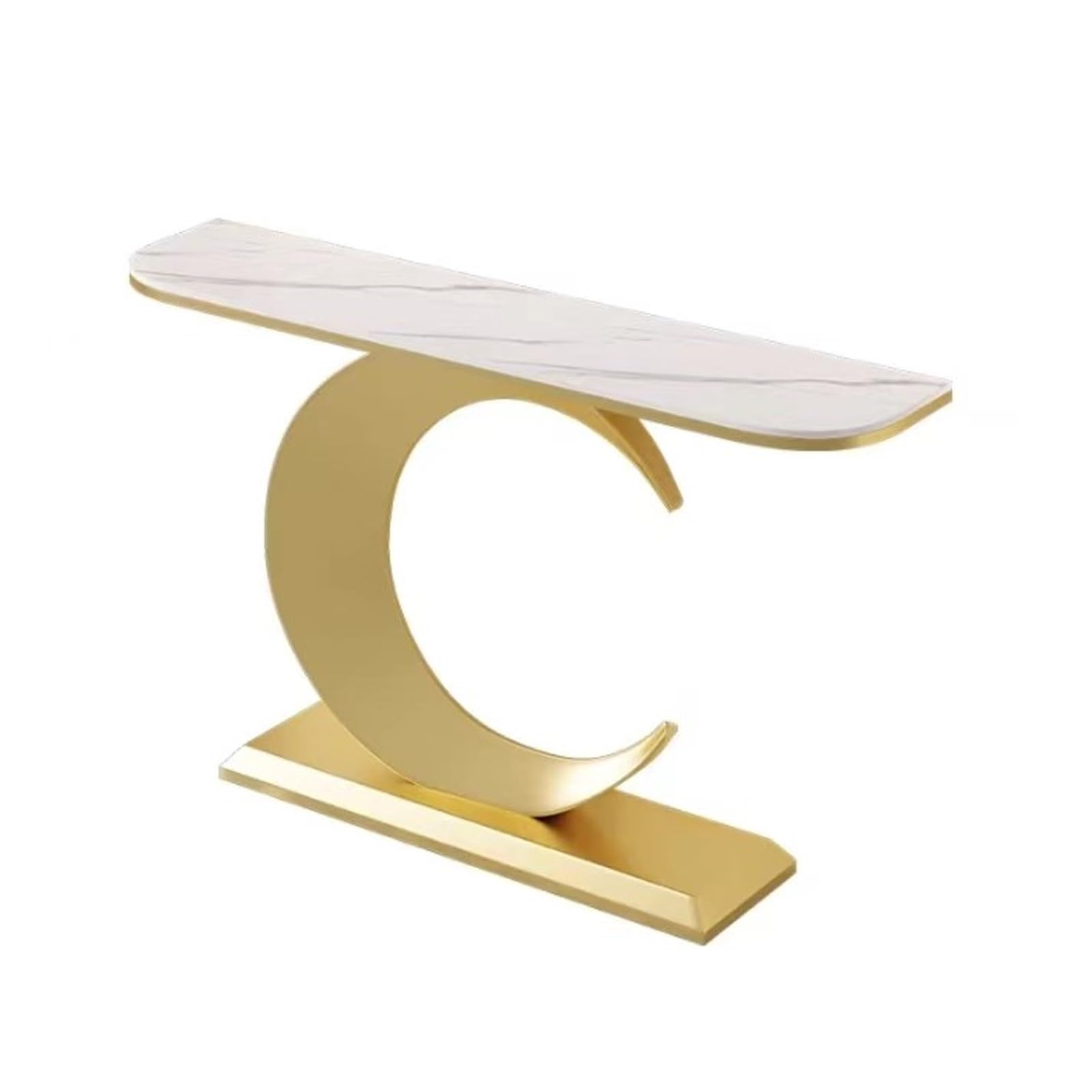Consolle Moderna in Finto Marmo, Tavolo Consolle Ingresso, con Schienale per Divano, in Stile Moderno, Adatta A Ingressi, Soggiorni E Corridoi(Gold2,150cm/59in)