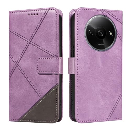 XINNI Cover per Xiaomi Redmi A3 Custodia, Cellulare Libro Antiurto Flip Pelle PU/TPU, Portafoglio Flip Magnetica Case, Viola