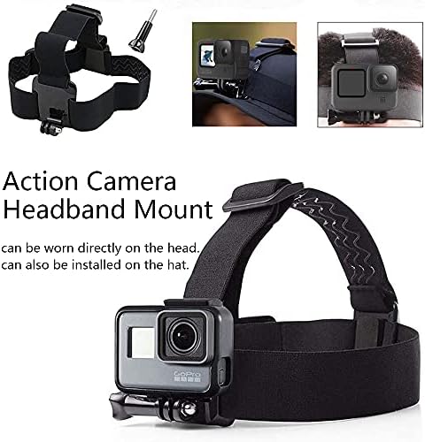 TEKCAM Elastic Chest and Head Harness Compatible with GoPro Hero 11 10 9 8 7/ AKASO EK7000 Pro V50 Elite/ Apexcam/ Dragon Touch/ VEMONT/ Jadfezy Action Camera Waterproof Chest Mount Head Strap