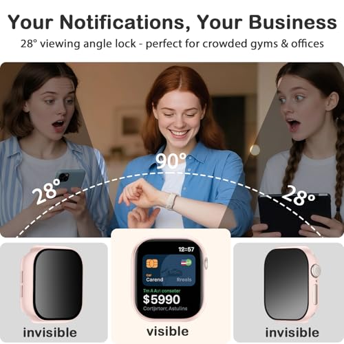 Image of Adorve 8 Pack Privacy Case for Apple Watch Screen Protector 45mm Series 9 /8 /7, Full Protective Scratch Resistant Face Cover, Anti-Spy Ultra-Thin Bumper Case for iWatch 45 mm Accessories