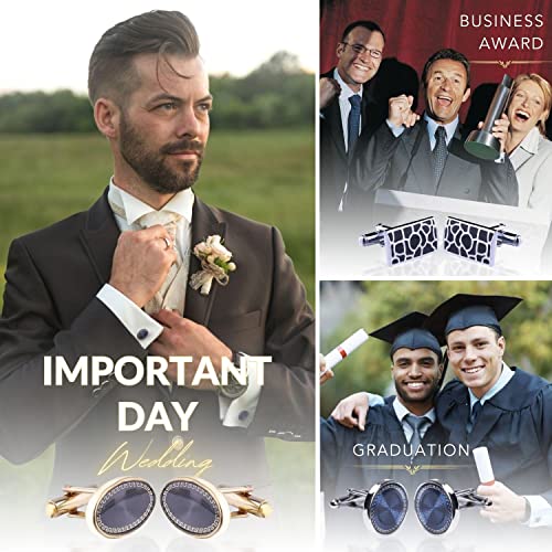 BodyJ4You 12 Pairs Cufflinks for Men Set - Father's Day Gifts for Men - Cuff Links Black Suit Tuxedo Shirt Wedding Business Groom Formal - Elegant Box Jewelry Set2