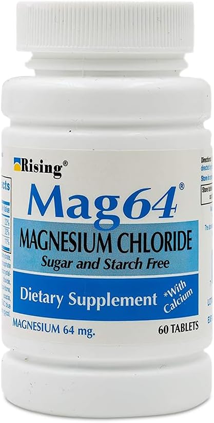 Rising Pharma – Mag64 Magnesium Chloride with Calcium Tablets – 60 Counts Rising Pharma – Mag64 Magnesium Chloride with Calcium Tablets – 60 Counts