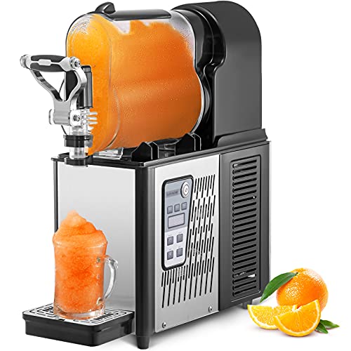 VEVOR 3L Commercial Slushy Machine, Daiquiri Machine, Stainless Steel Home Slush Machine, Single Bowl Frozen Drink Slush Machine, 330W Frozen Slush Machine, Black Commercial Slushie Machine