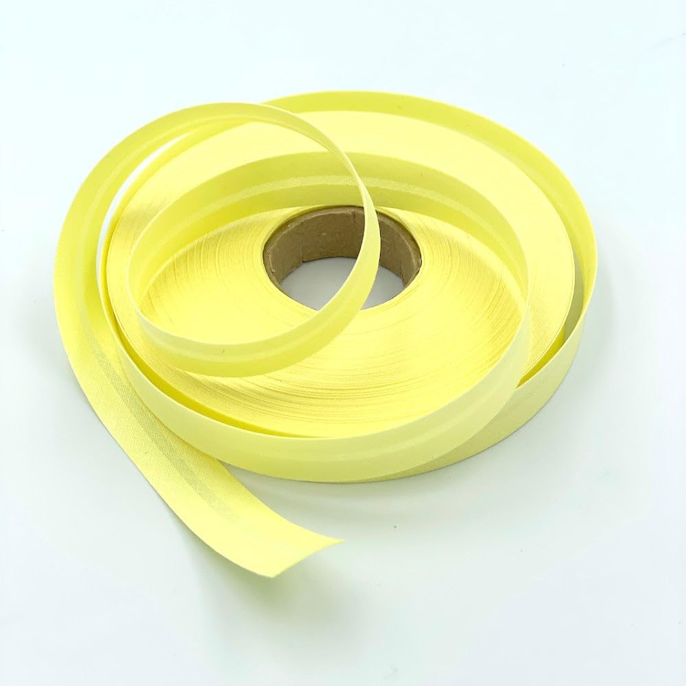 Craft Cult 16mm Wide Plain Bias Binding Tape - 25 Metre Roll (11 - Lemon Yellow)