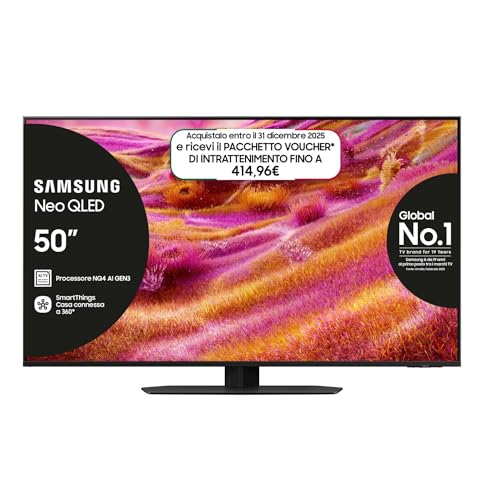 Migliori TV sotto i 1000 euro Samsung Smart TV 50'' QE50QN94FATXZT Neo QLED 4K Mini LED, NQ4 AI Gen3 Processor, 4K AI Upscaling Pro, Glare Free, Motion Xcelerator 165Hz, Dolby Atmos & OTS+, NeoSlim Design, 2025