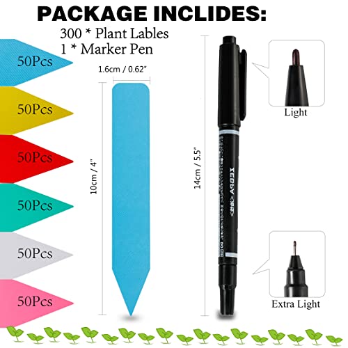 Plant Labels 300Pcs 4 Inch Plastic Plant Name Tags For Seedlings Garden Labels Markers Nursery Plant Tags Seed Labels For Outdoor Garden Plant Label Stakes With Permanet Marking Pen (Mix-Color) #TOP1