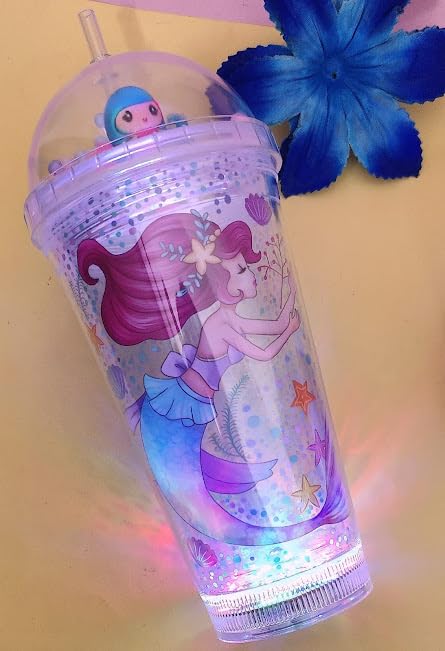 AMANVANI Glass Mermaid Cartoon Led Light Sipper for Girls Kids Boys Return Gifts Multicolor (5 to 15 Years) 1 Piece (Purple) (B0BSV4L23X) Amazon Price History, Amazon Price Tracker