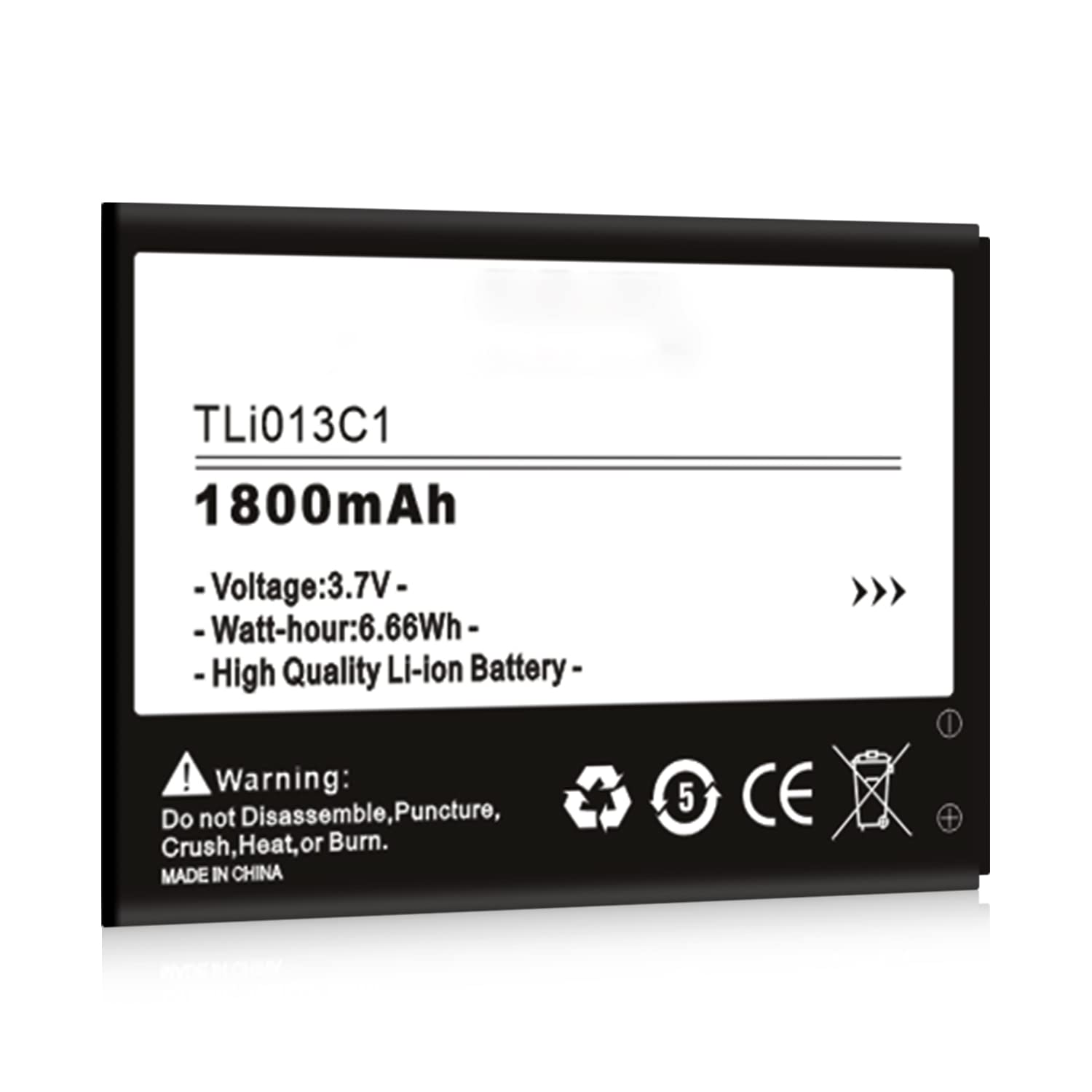 SHENMZ TLi013C1 Battery, (Upgraded) 1800mAh New Replacement Battery for Alcatel One Touch Go Flip Phone 4051S 4044W 4044T 4044O 4044V Ultra High Capacity Li-ion Battery