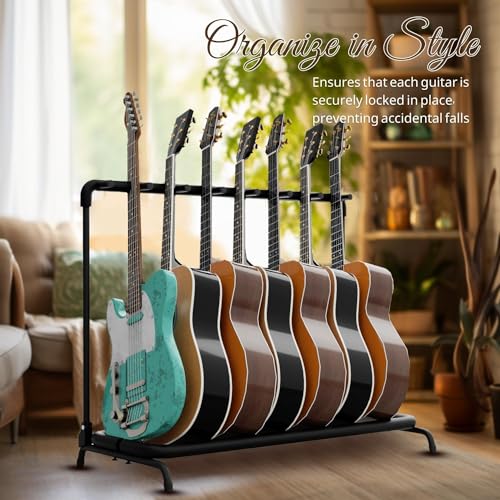Flexzion Support de 7 Supports Multiples pour Guitares – Support Universel Pliable et rembourré – Emplacement pour Basse – pour Guitares acoustiques électriques et Instruments de Musique - Les Beatles, Paul McCartney, John Lennon, RIngo Starr, George Harrison Flexzion Support de 7 Supports Multiples pour Guitares - Support Universel Pliable et rembourré - Emplacement pour Basse - pour Guitares acoustiques électriques et Instruments de Musique – Image 3