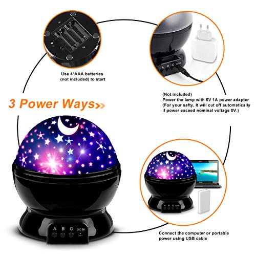 MOKOQI Star Projector Night Lights for Kids, Birthday Gifts for 1-4-6-14 Year Old Girl Boy Kids Bedroom, Glow in The Dark Stars Moon for Child Asleep Peacefully - Image 6