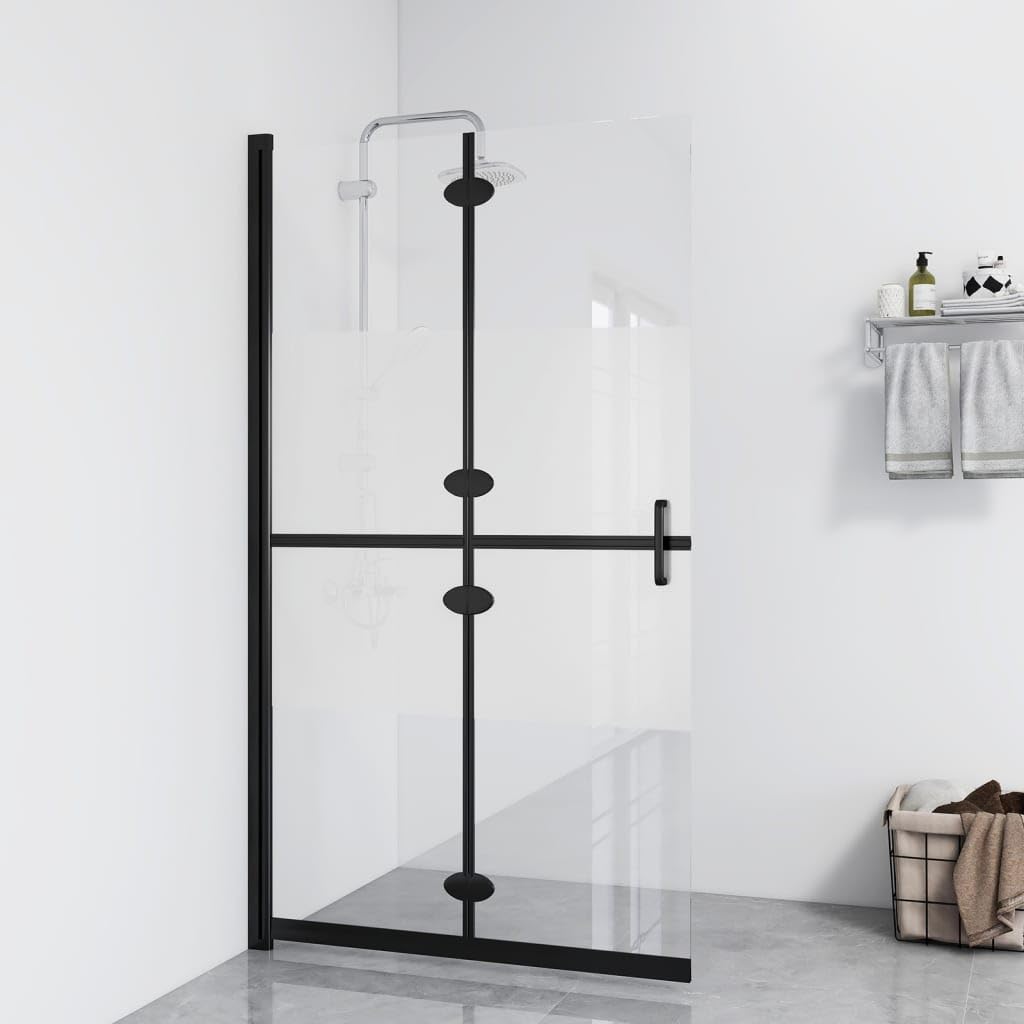 Parete doccia pieghevole in vetro ESG semismerigliato, 70 x 190 cm, telaio in alluminio con vetro spesso 5 mm, salvaspazio, reversibile, per bagno, zona bagnata, paraspruzzi
