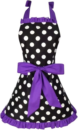 Miniatura 9 de Delantales de cocina mujer retro vintage niña lunares cocina pinafore vestido delantal de Navidad