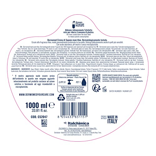 Dermomed, Crema di Sapone Mani Aloe, Rispetta la