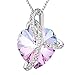 Angelady Collier Coeur, Améthyste pour Femme Collier Pendentif Coeur or Rose,Cadeau Femme Cadeau Maman Noël Cadeau de Bijoux-avec Boîte Cadeau de Bijoux (2-Rose)