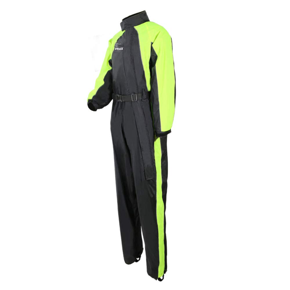 Zorax Hi-vis Giallo/Nero 4XL Impermeabile Antivento Moto Tuta Antipioggia da Uomo Abbigliamento Antipioggia Impermeabile, Borsa per il trasporto, Strisce Riflettenti