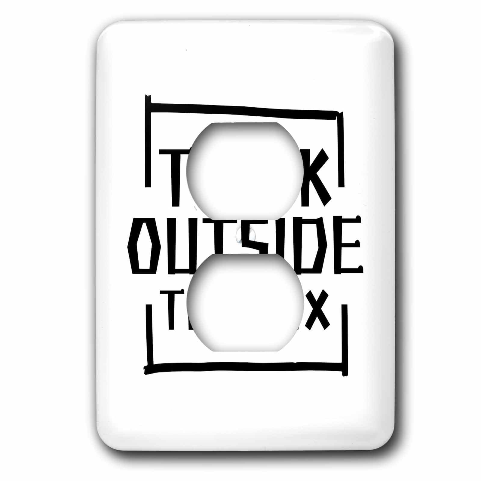 3dRose Image of Think outside the box in a Box Black - Light Switch Covers (lsp-388433-6)
