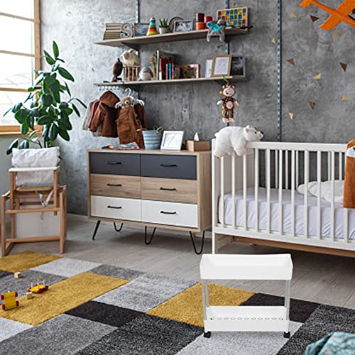 Carrinho de armazenamento fino com rodinhas móvel organizador de 2 prateleiras rack de carrinho com