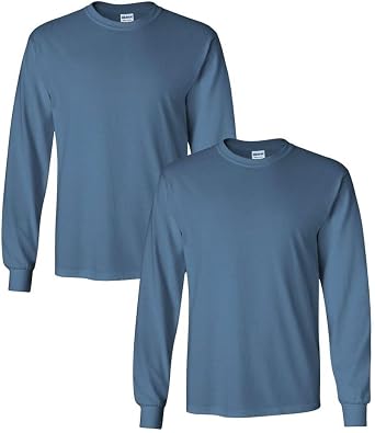 Gildan Adult Heavy Cotton Long Sleeve T-Shirt, Style G5400, 2-Pack Indigo, X-Large