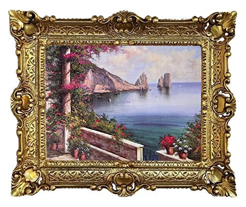 Tableau baroque Mantiburi, élégance dorée pour salon chic