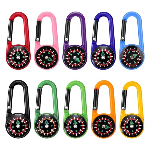 flintronic Kompass Kinder, 10PCS Kompass Schlüsselanhänger Bunte, Schlüsselanhänger Bushcraft Compass mit Karabinerhaken, für Outdoor-Camping-Navigation, Orientierungslauf und Survival flintronic Kompass Kinder, 10PCS Kompass Schlüsselanhänger Bunte, Schlüsselanhänger Bushcraft Compass mit Karabinerhaken, für Outdoor-Camping-Navigation, Orientierungslauf und Survival