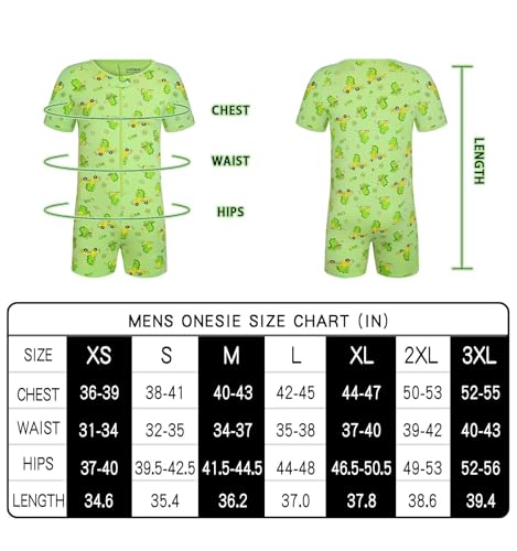 Mameluco de pijama de manga corta para hombre mono de una pieza estampado 4