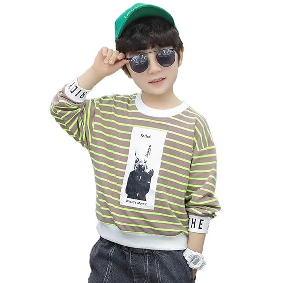 Hopscotch Boys Cotton Full Sleeves Printed Sweatshirt in Yellow Color