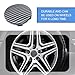 Zeathery 4 PCS Wheel Center Caps, Carbon Fiber Decorative Anti-Rust and Dust Protection Cover, Steel Ring Design Snap-in Installation Wheel Hub Modification Accessories, for Most Cars SUVs (Black)