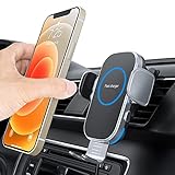 Car Wireless Charger, 15W Auto-Clamping Car Charger Mount, Air Vent Car Charging Holder for iPhone 13/13 Pro/12/12 Pro/ 11/11 Pro/Xr/Xs Max/Xs/X/8, Samsung S21/S20 /S10/Note10(with QC 3.0 Car Charger)