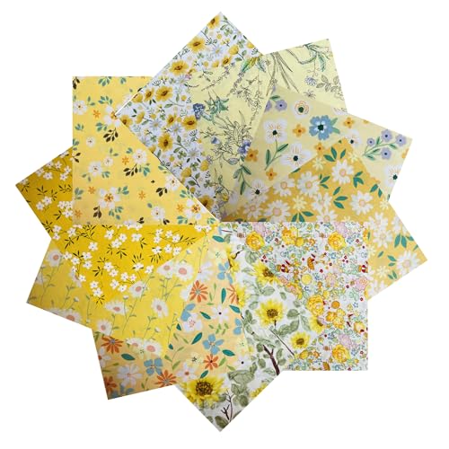 HANPATQUI 50PCS 10 x 10 inch 100% Cotton Fat Quarters Fabric for Sewing and Quilting Bundles Precut...