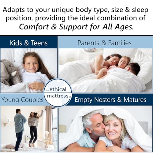 Ethical Mattress CO 10" Toxin-Free Hybrid Mattress, Made in the USA with Organic Cotton, Wool, Latex & Pocketed Coils (No Fiberglass or Polyfoams) Comfortable & Supportive Bed-in-Box - King Size - Image 2