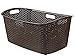 Curver 223390 mój styl prostokątny plastikowy kosz rattanowy - 50 litrów, czekolada, 60 x 39 x 28 cm